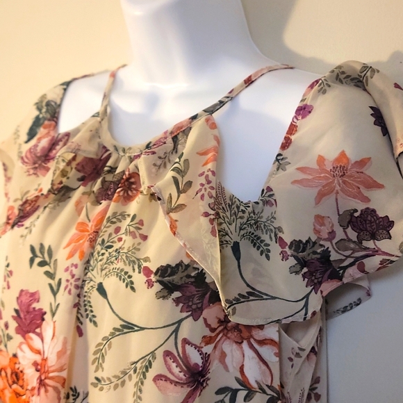 ASU Wish Size Small Spring Summer women mini dress Floral Cream and Above knee - Picture 5 of 8